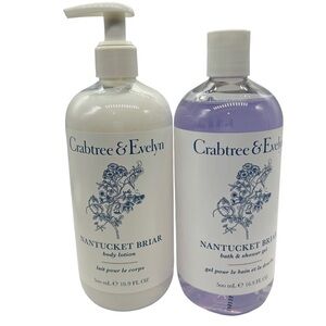 Crabtree & Evelyn NANTUCKET BRIAR Body Lotion & Bath/Shower Gel Set New